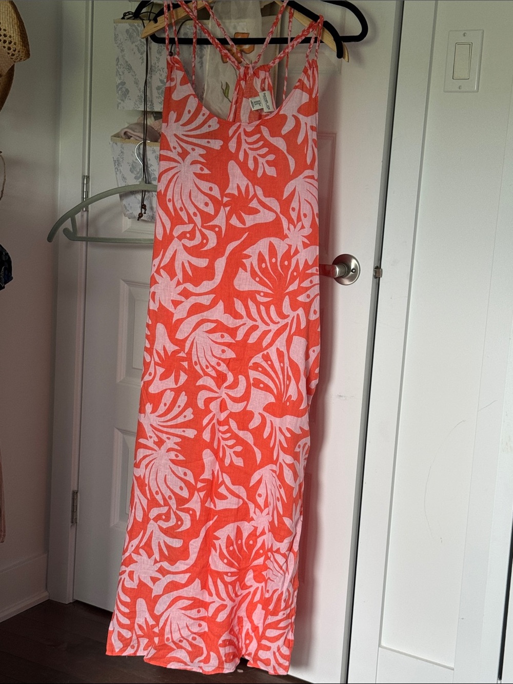 Rachel zoe coral & White Tropical Print Maxi Dress